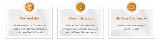 Bezeichnung Glasfaser, Hausanschlussbox und Glasfaser-Anschlussbox